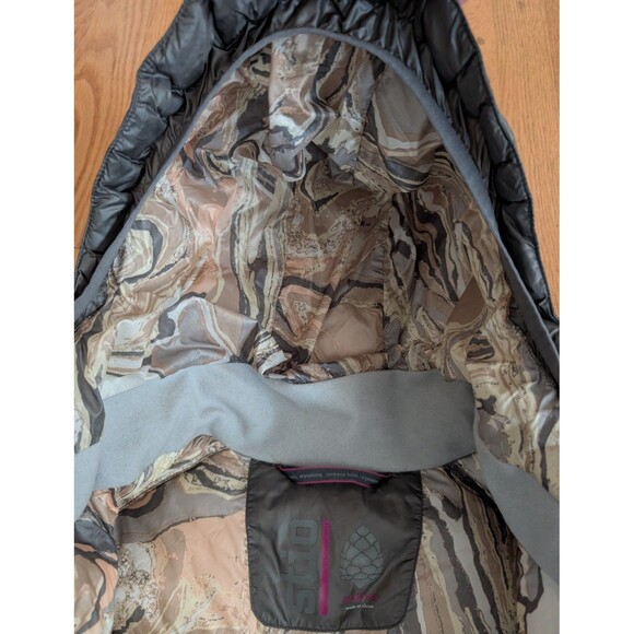 Stio Women’s Jacket Hometown Down Parka Medium Grey Long Hooded Puffer - Picture 7 of 11